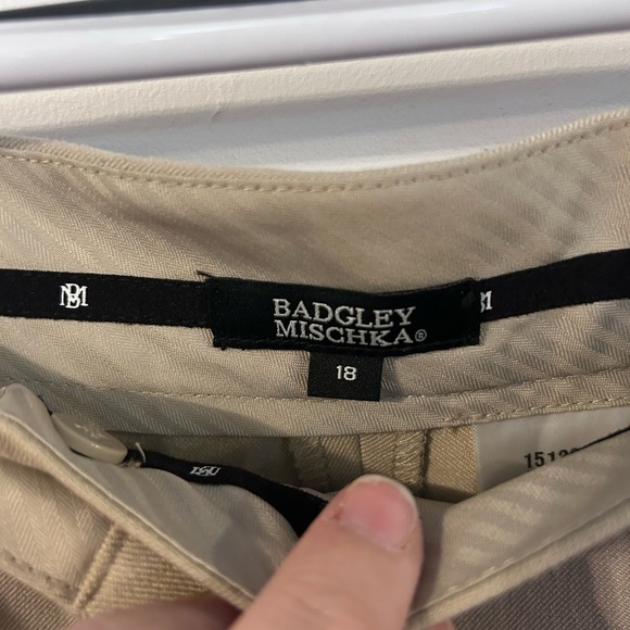 Badgley Mischka Women’s  Tan Pants size 18 - Picture 3 of 6